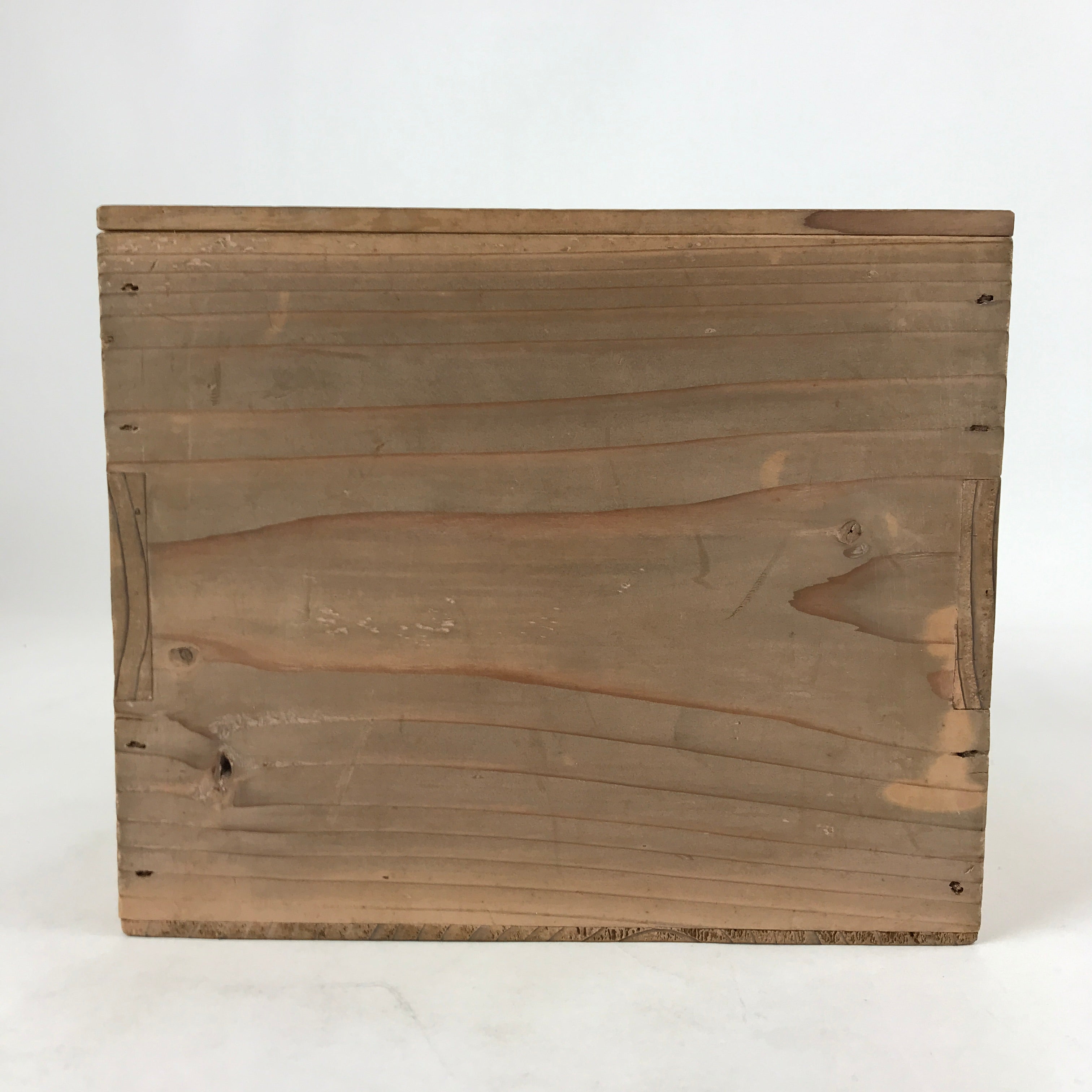 Vintage Japanese Wooden Lidded Flower Vase Storage Box Inside 20x14.5x17.5cm X72