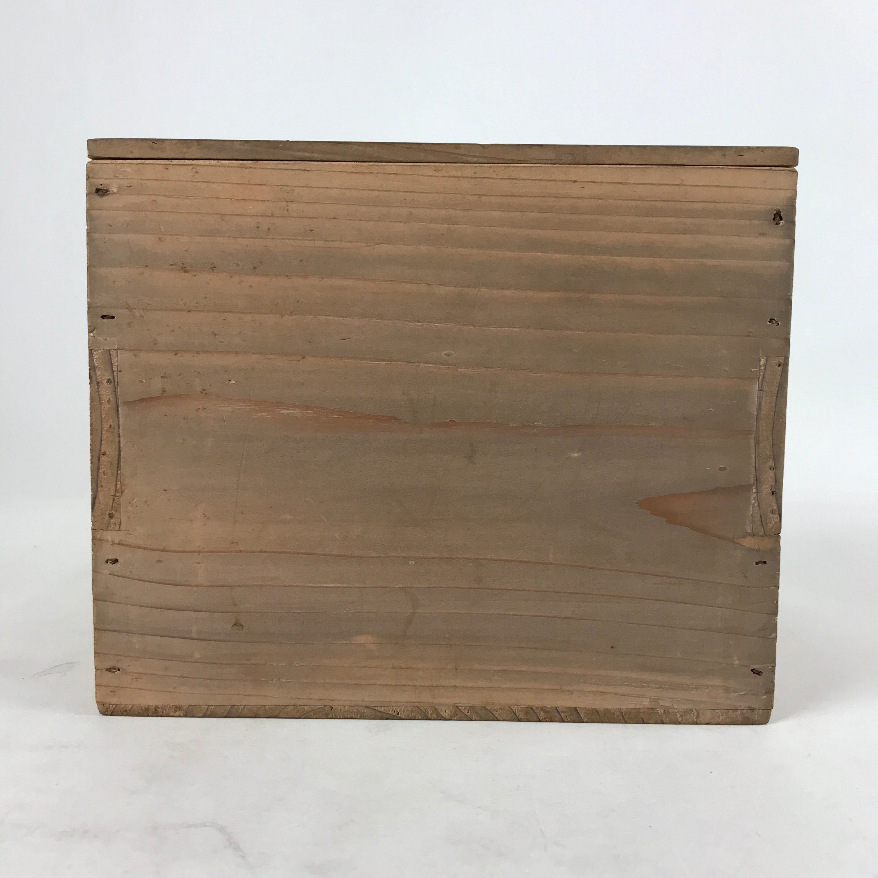 Vintage Japanese Wooden Lidded Flower Vase Storage Box Inside 20x14.5x17.5cm X72
