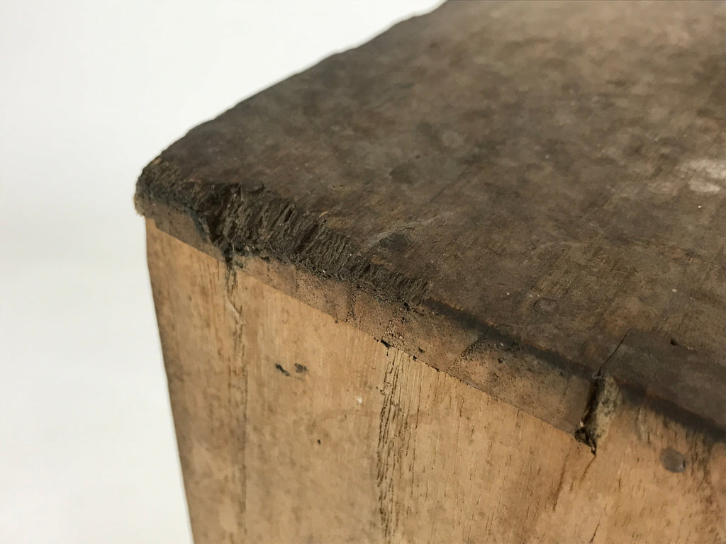 Vintage Japanese Wooden Lidded Flower Vase Storage Box Inside 20x22x37cm X65