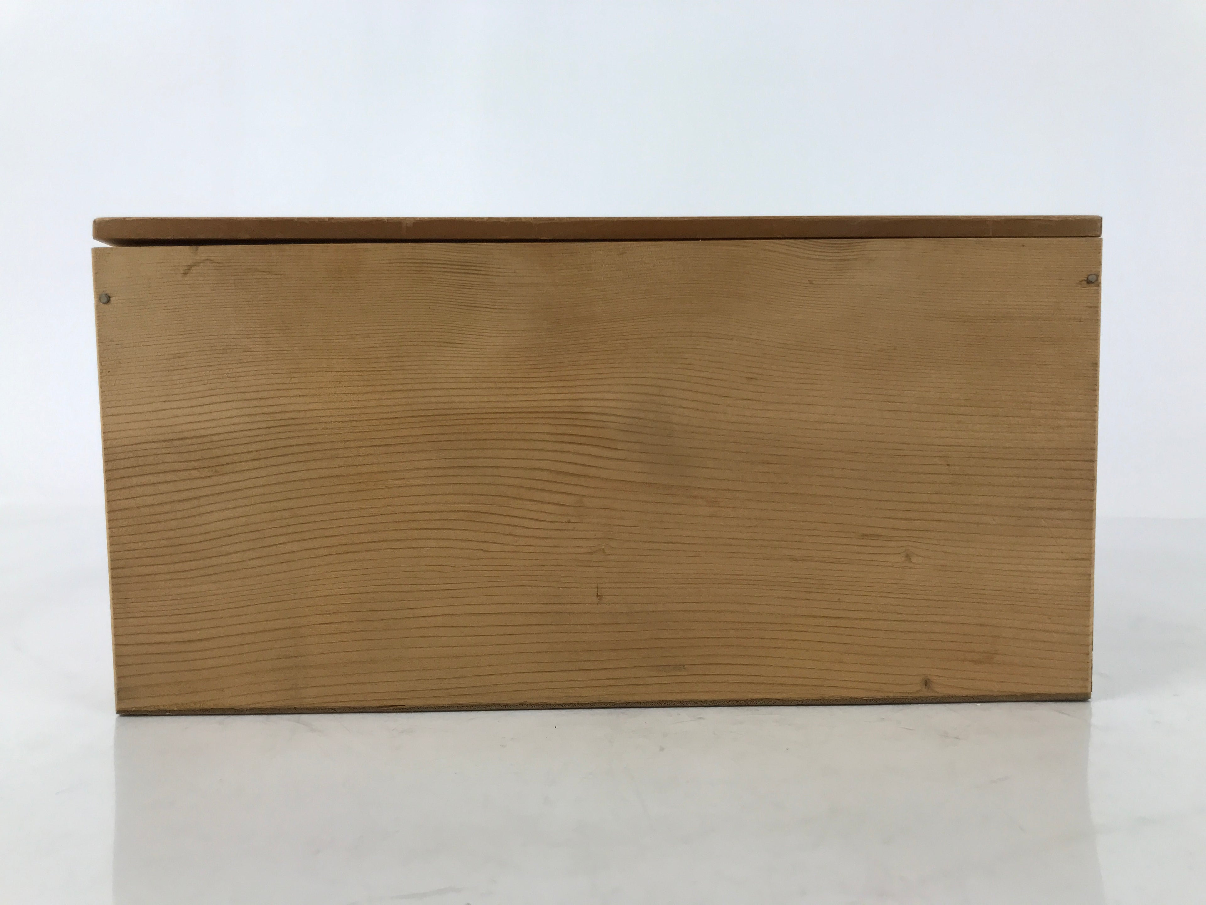 Vintage Japanese Wooden Lidded Pottery Box Inside 25.1x15.2x12.1cm Brown X143