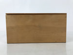 Vintage Japanese Wooden Lidded Pottery Box Inside 25.1x15.2x12.1cm Brown X143