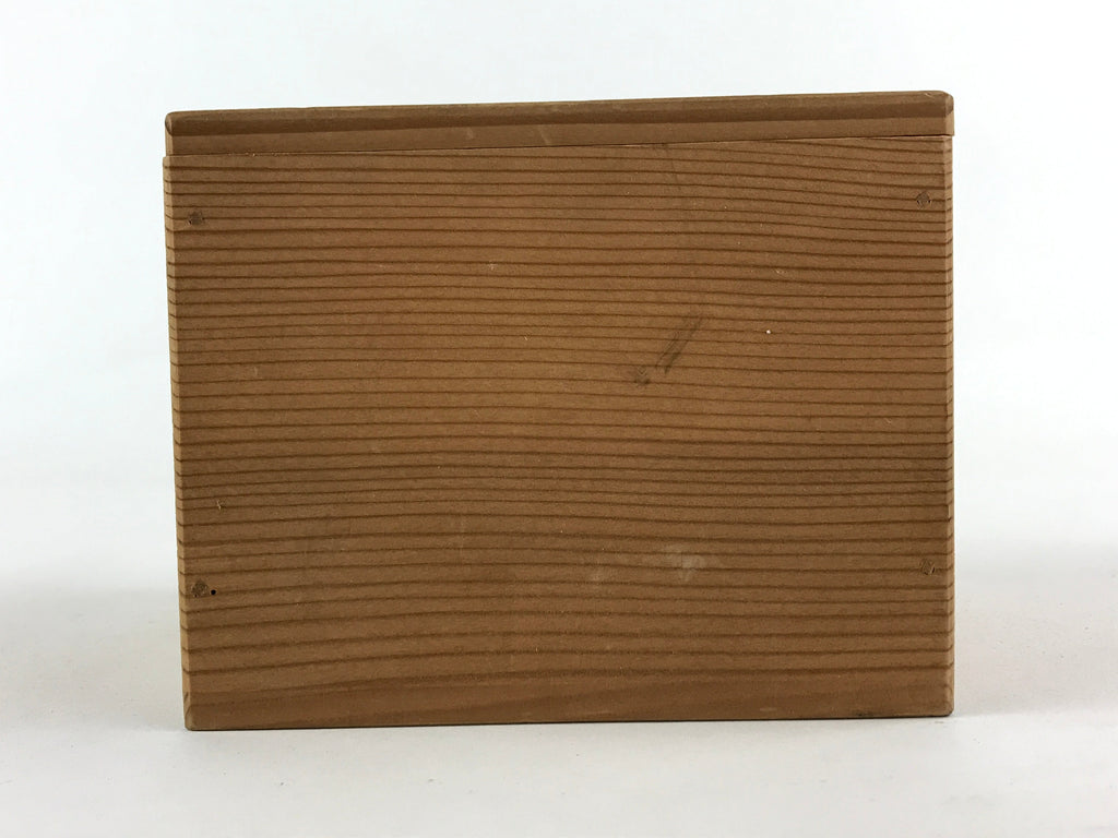 Vintage Japanese Wooden Lidded Pottery Storage Box Inside 11.5x11.5x9cm X10