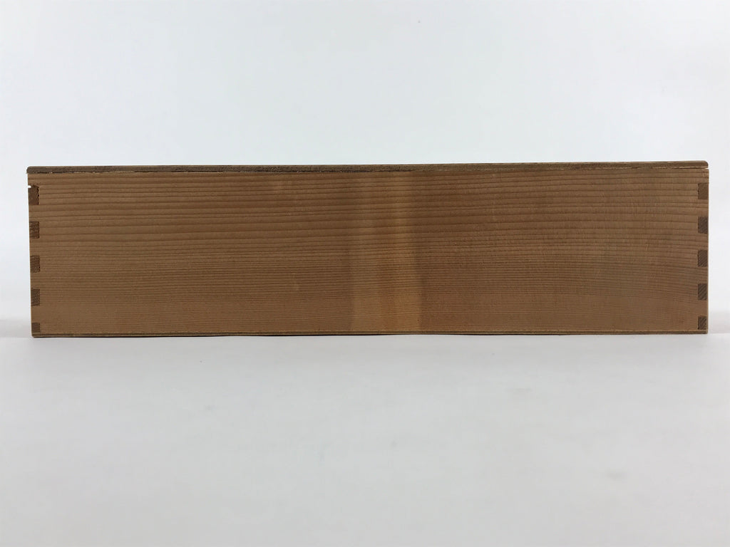 Vintage Japanese Wooden Lidded Pottery Storage Box Inside 35.5x8.5x8.5cm X34