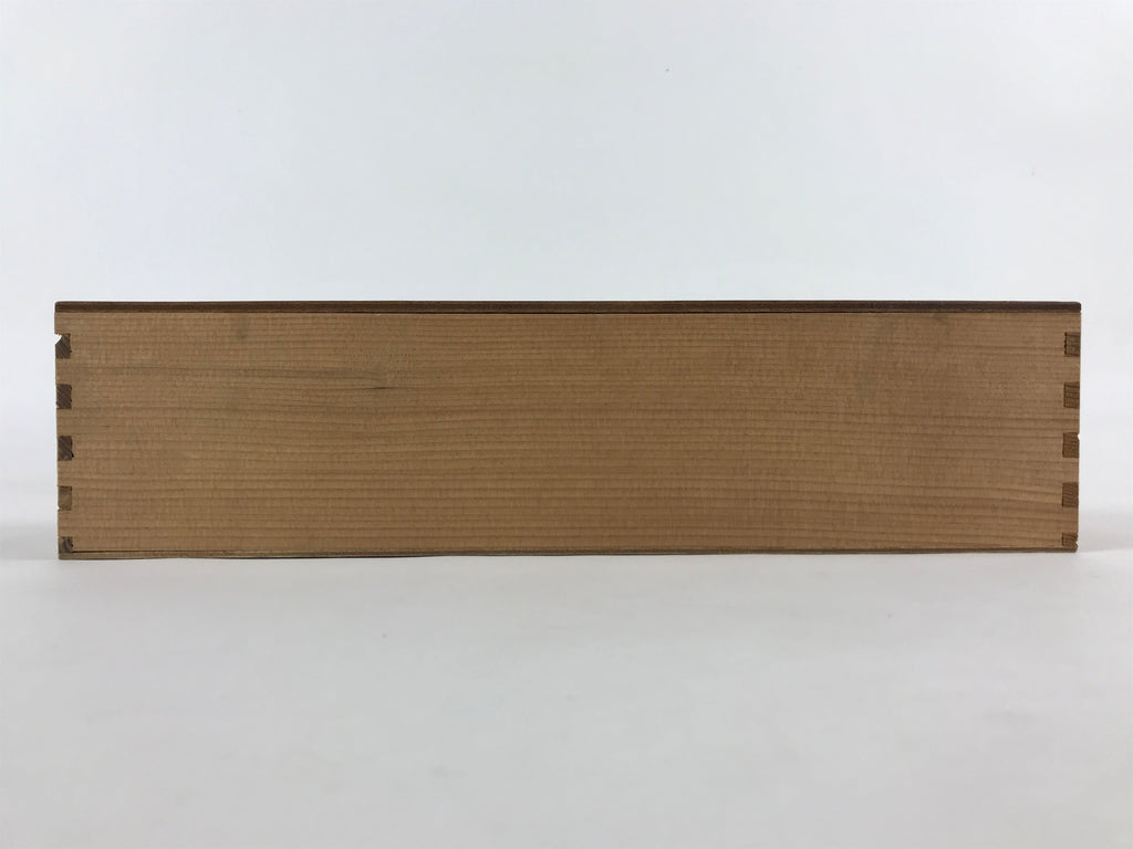 Vintage Japanese Wooden Lidded Pottery Storage Box Inside 35.5x8.5x8.5cm X34