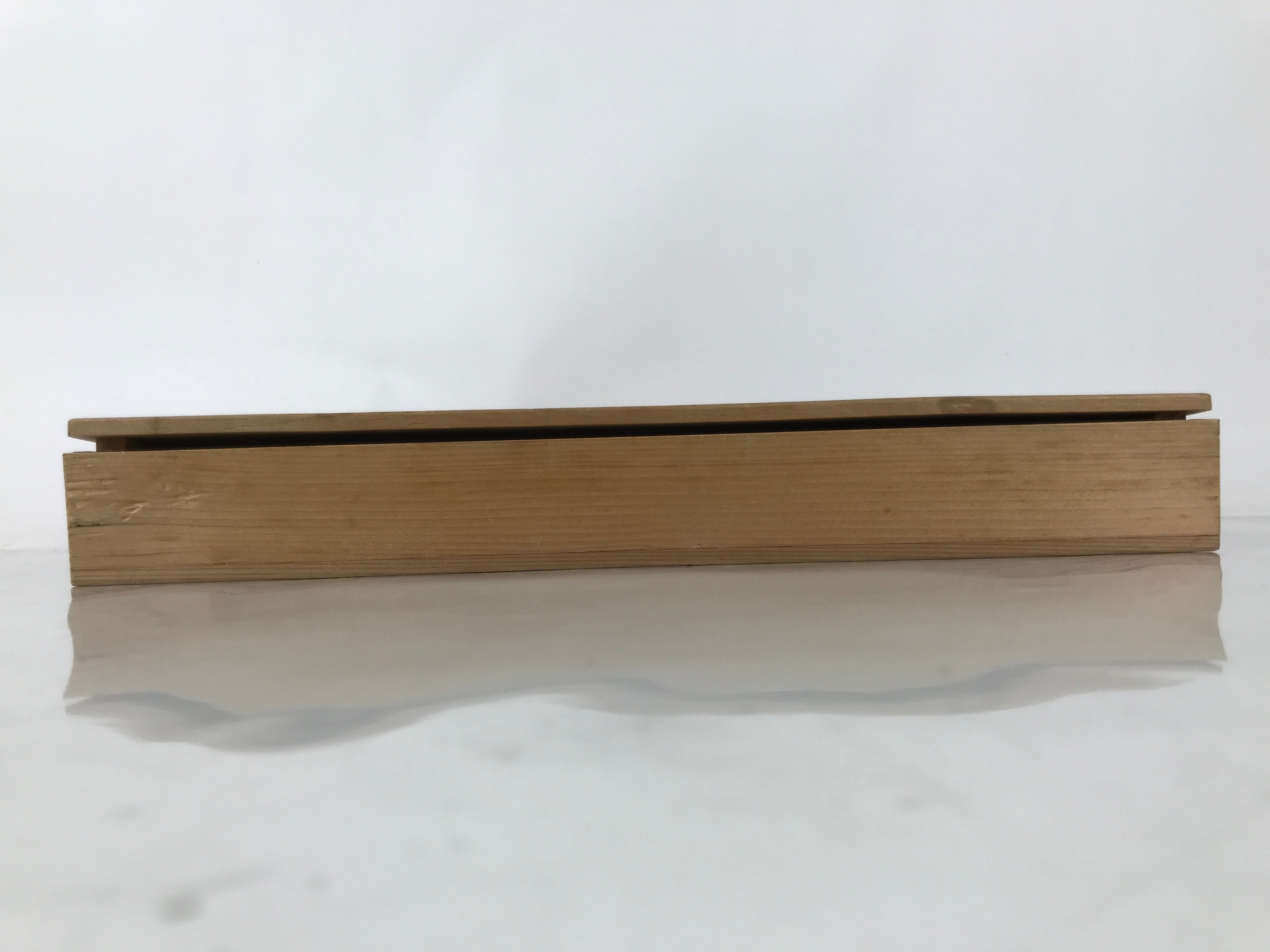 Vintage Japanese Wooden Lidded Serving Tray Box Inside 40.5x29.5x4cm Brown X149