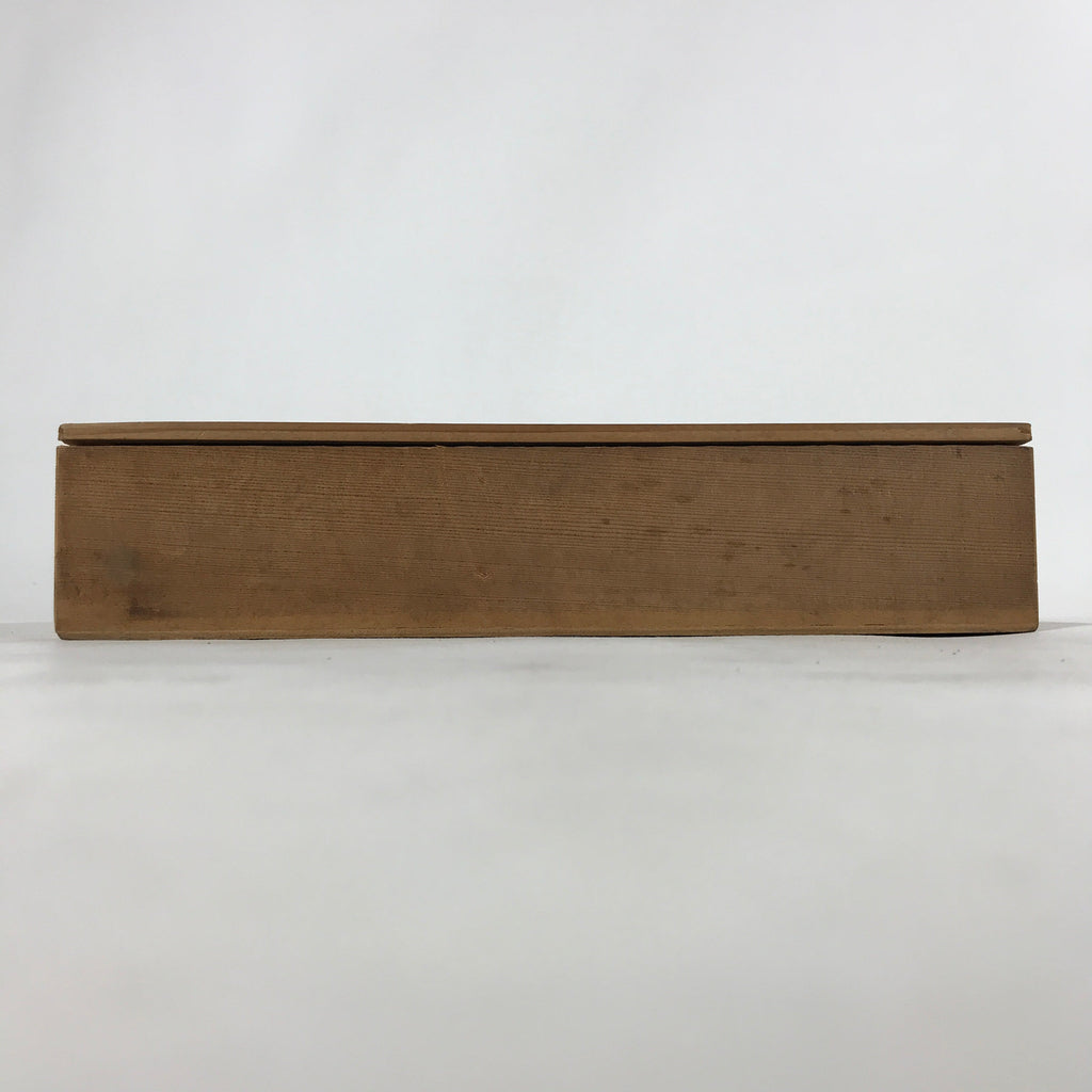 Vintage Japanese Wooden Lidded Small Plate Storage Box Inside 26.5x13x5cm X73