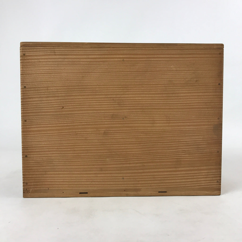 Vintage Japanese Wooden Lidded Soup Bowl Storage Box Inside 27.5x13x20.5cm X69