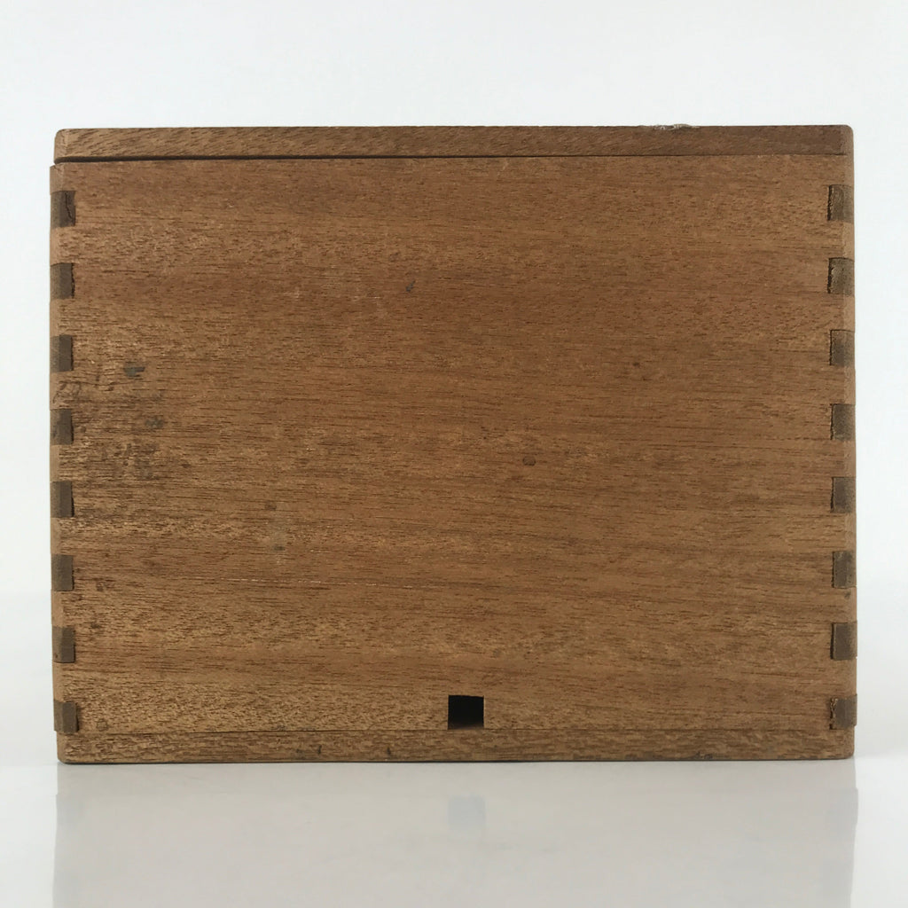 Vintage Japanese Wooden Lidded Storage Box Inside 19x13x14cm Small Brown X101