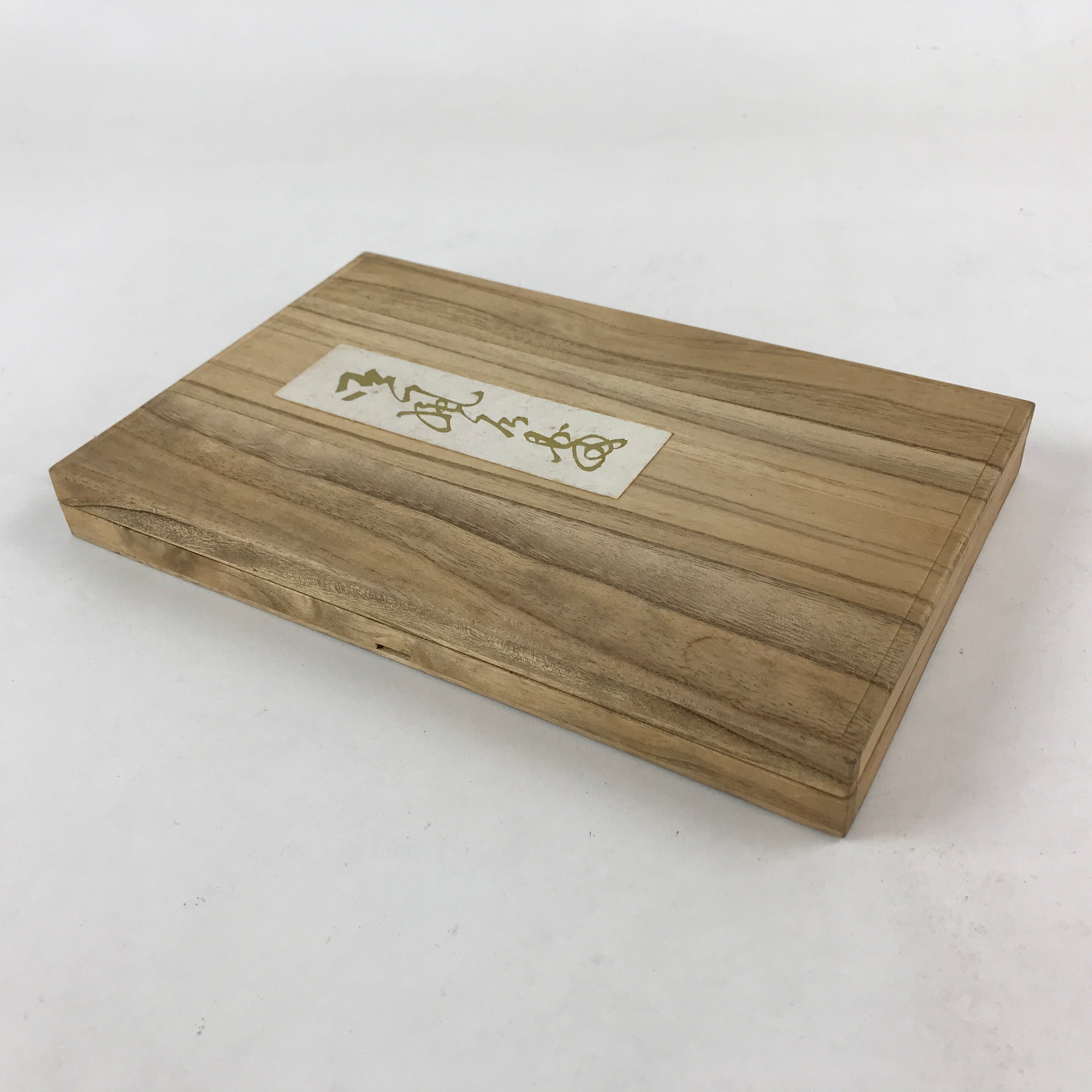 Vintage Japanese Wooden Lidded Storage Box Inside 25.5x15.5x2cm Long Flat X21