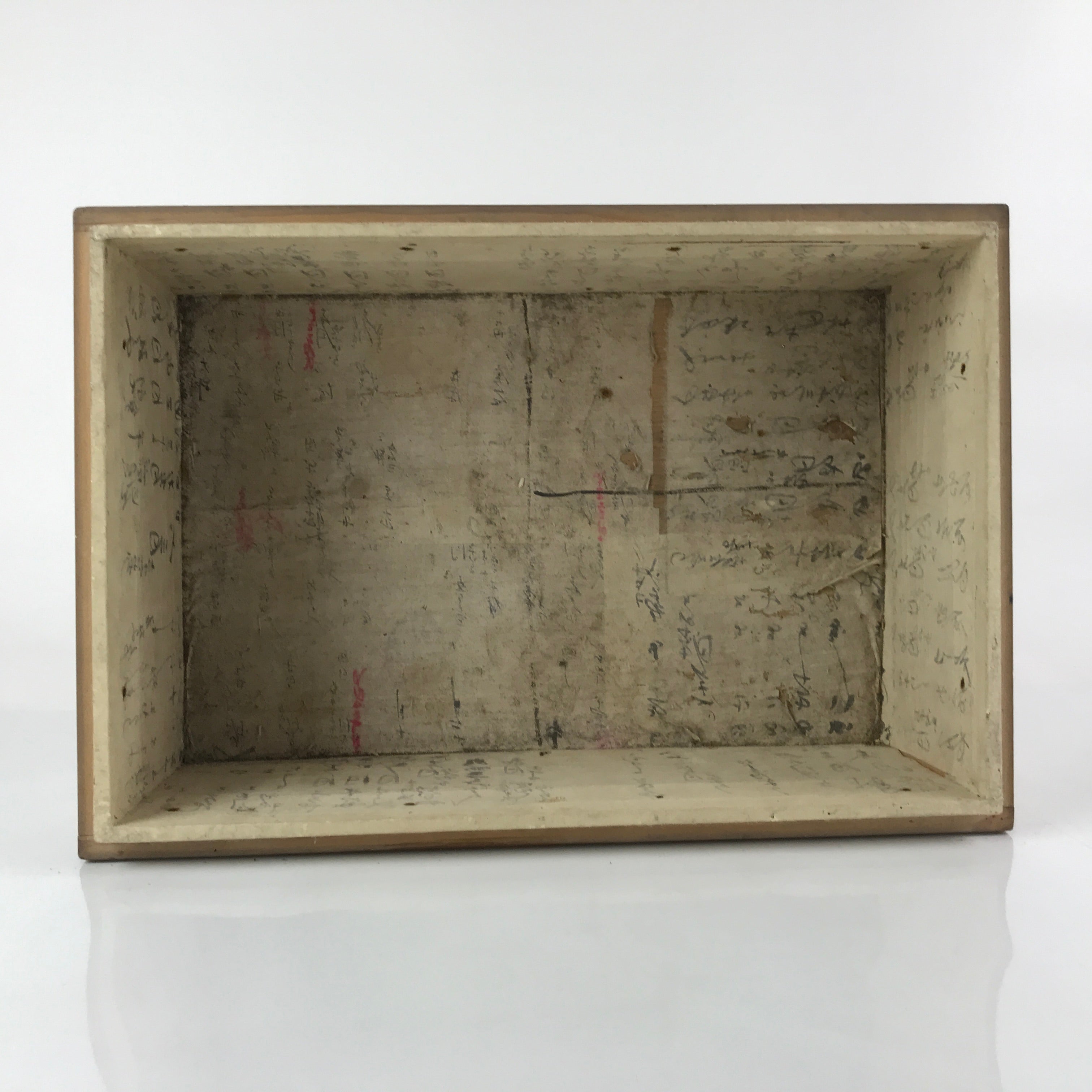 Vintage Japanese Wooden Lidded Storage Box Inside 28x43.5x14.5cm Brown X113