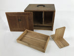 Vintage Japanese Wooden Lidded Tea Ceremony Box Chabako Inside 13x20x16cm X137