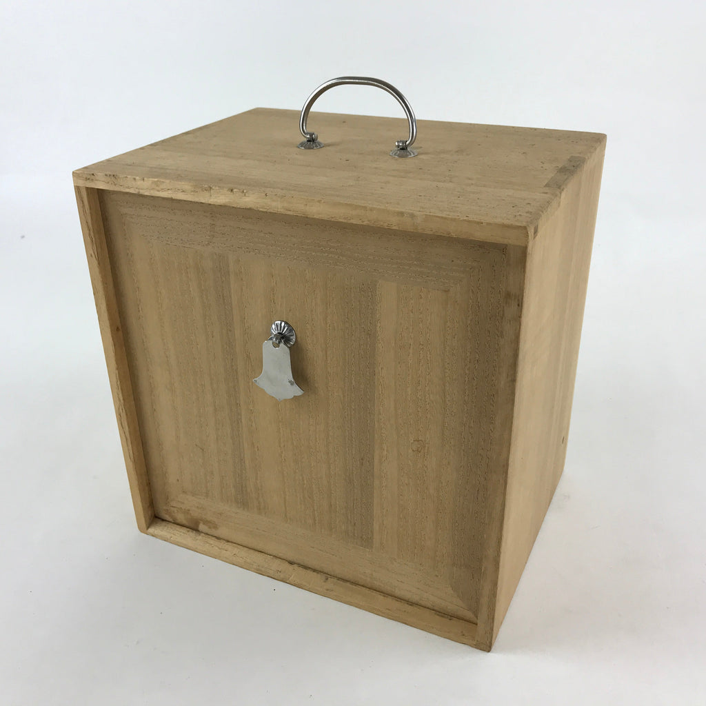 Vintage Japanese Wooden Lidded Tea Ceremony Box Chabako Inside 15x21x21cm X49