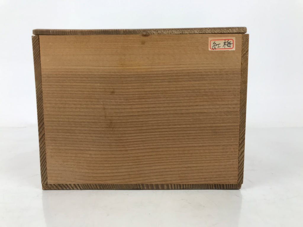 Vintage Japanese Wooden Lidded Tea Set Pottery Box Inside 22x17x13m Brown X150