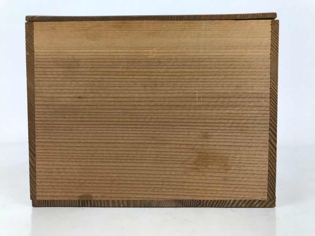 Vintage Japanese Wooden Lidded Tea Set Pottery Box Inside 22x17x13m Brown X150