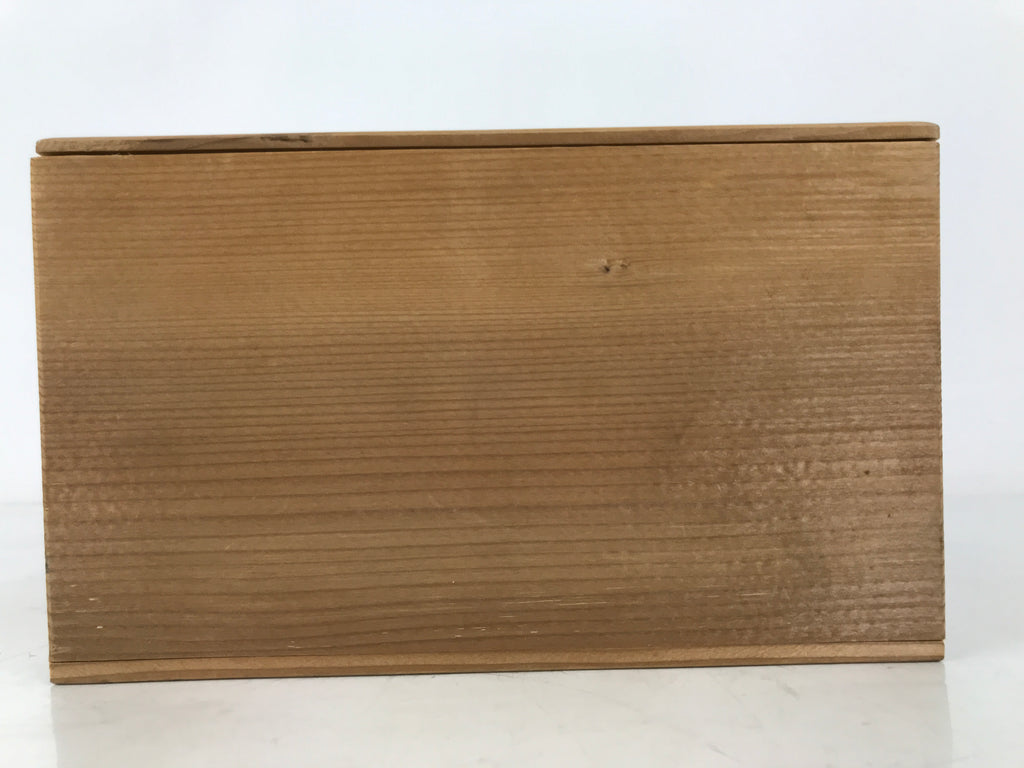 Vintage Japanese Wooden Lidded Tea Set Pottery Box Inside 22x17x13m Brown X150