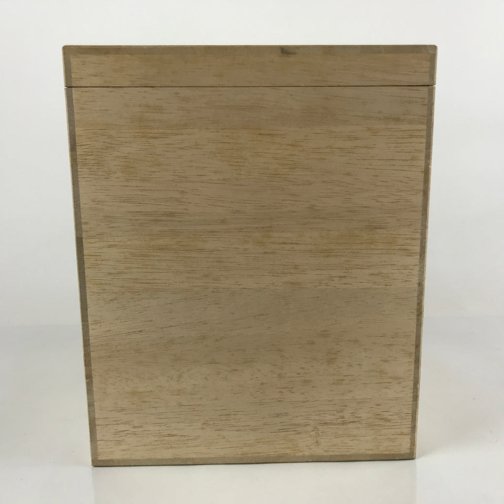 Vintage Japanese Wooden Lidded Vase Storage Box Inside 25x25x28.5cm Brown X115