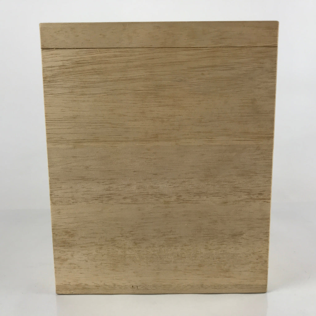 Vintage Japanese Wooden Lidded Vase Storage Box Inside 25x25x28.5cm Brown X115