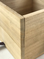 Vintage Japanese Wooden Pottery Storage Box Inside 14x14x10cm Lidded X8