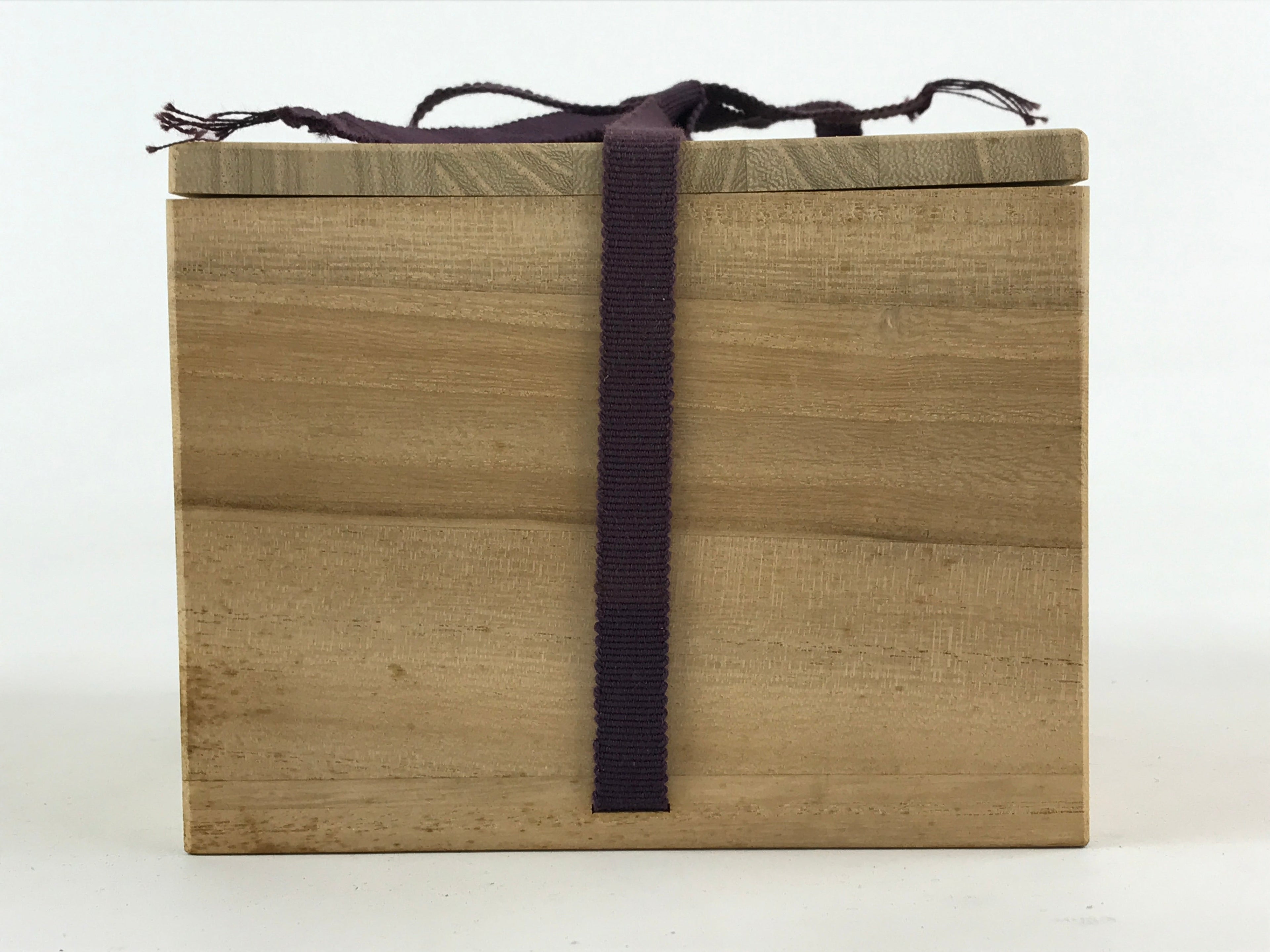 Vintage Japanese Wooden Pottery Storage Box Inside 14x14x10cm Lidded X8
