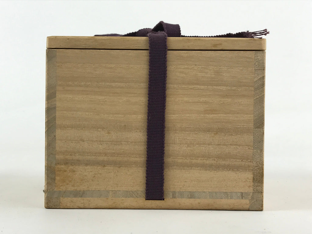 Vintage Japanese Wooden Pottery Storage Box Inside 14x14x10cm Lidded X8
