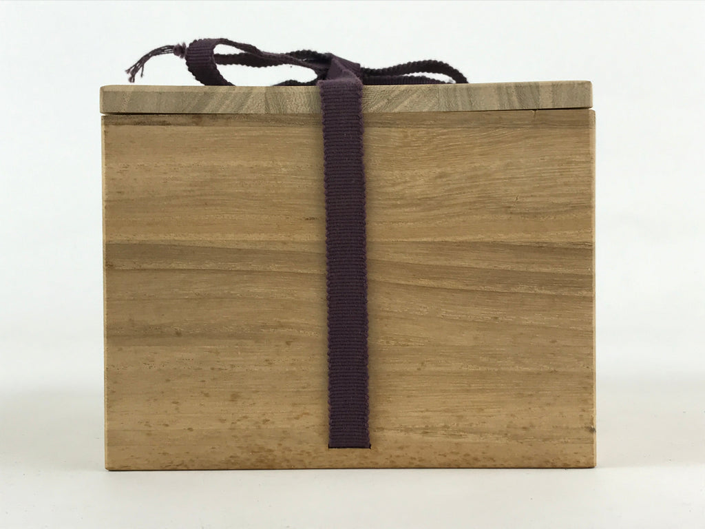 Vintage Japanese Wooden Pottery Storage Box Inside 14x14x10cm Lidded X8