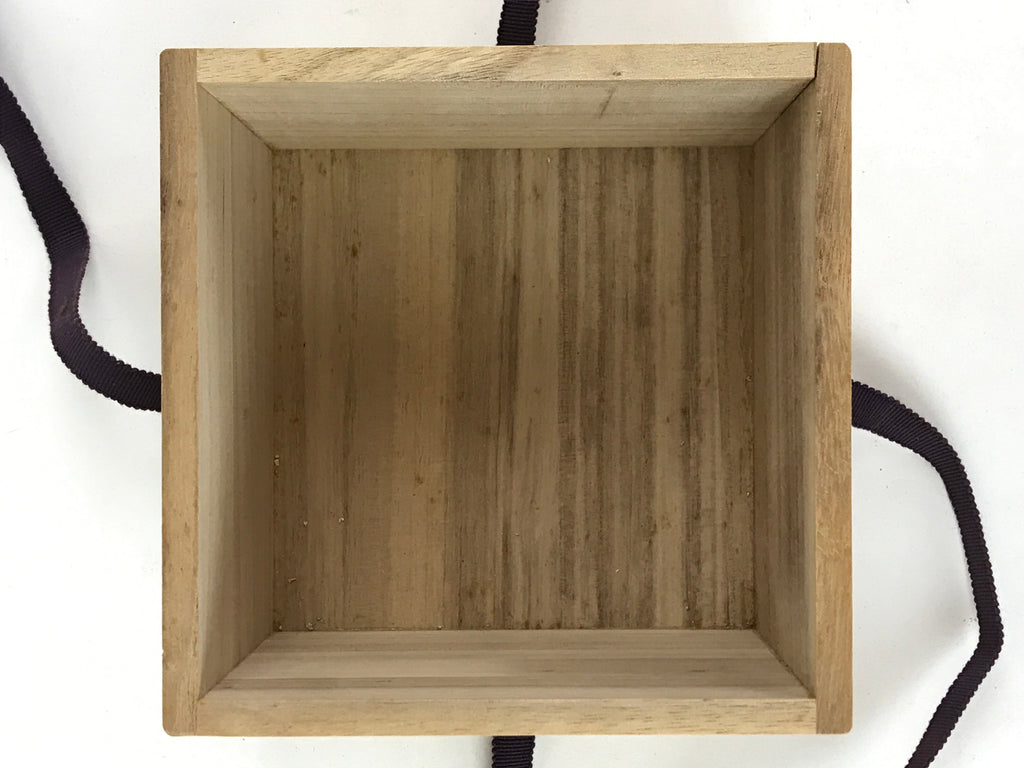 Vintage Japanese Wooden Pottery Storage Box Inside 14x14x10cm Lidded X8