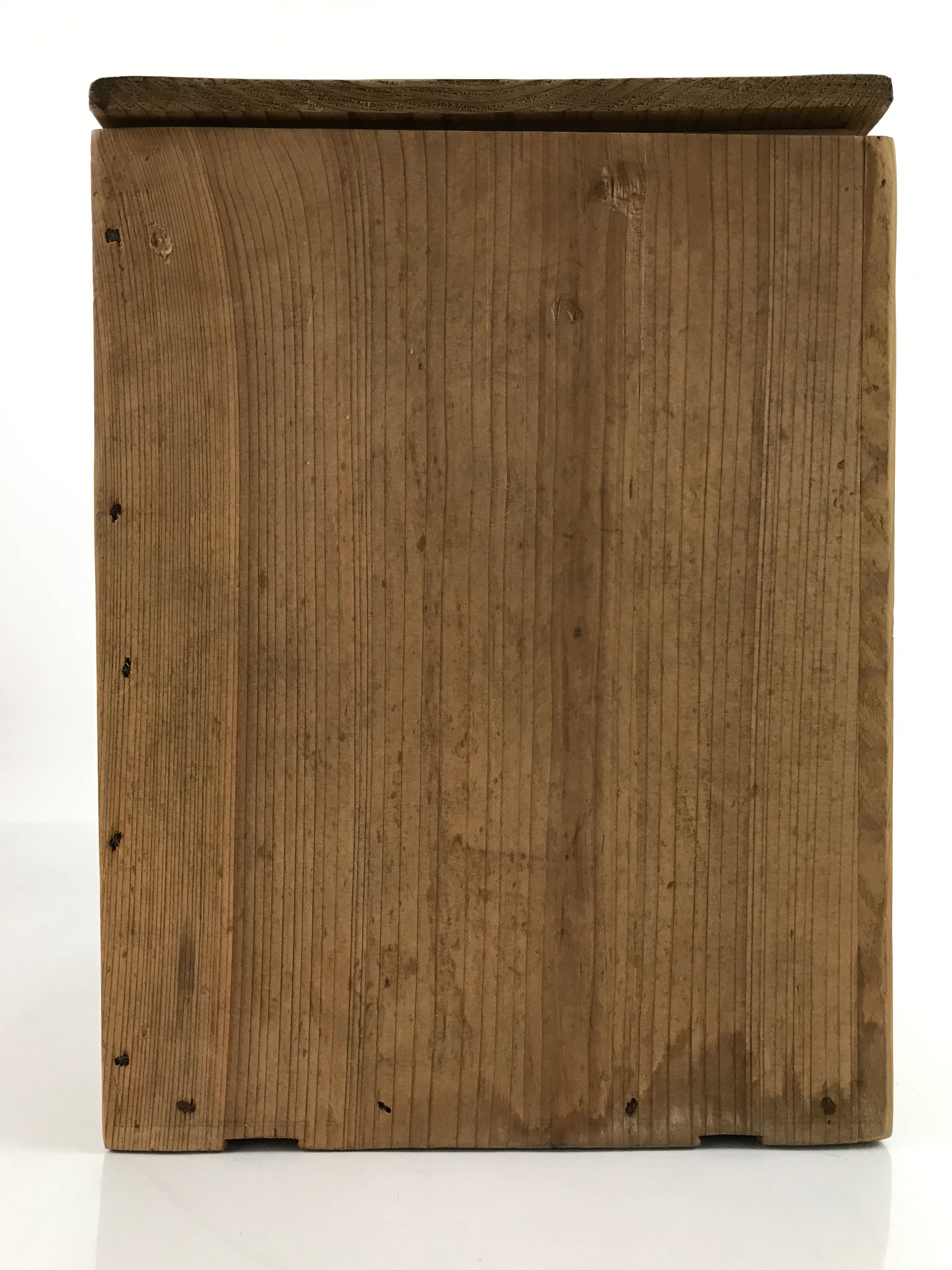 Vintage Japanese Wooden Pottery Storage Box Inside 20.5x20.5x27cm Brown X138