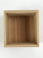Vintage Japanese Wooden Pottery Storage Box Inside 7x7x5cm Small Lidded X5