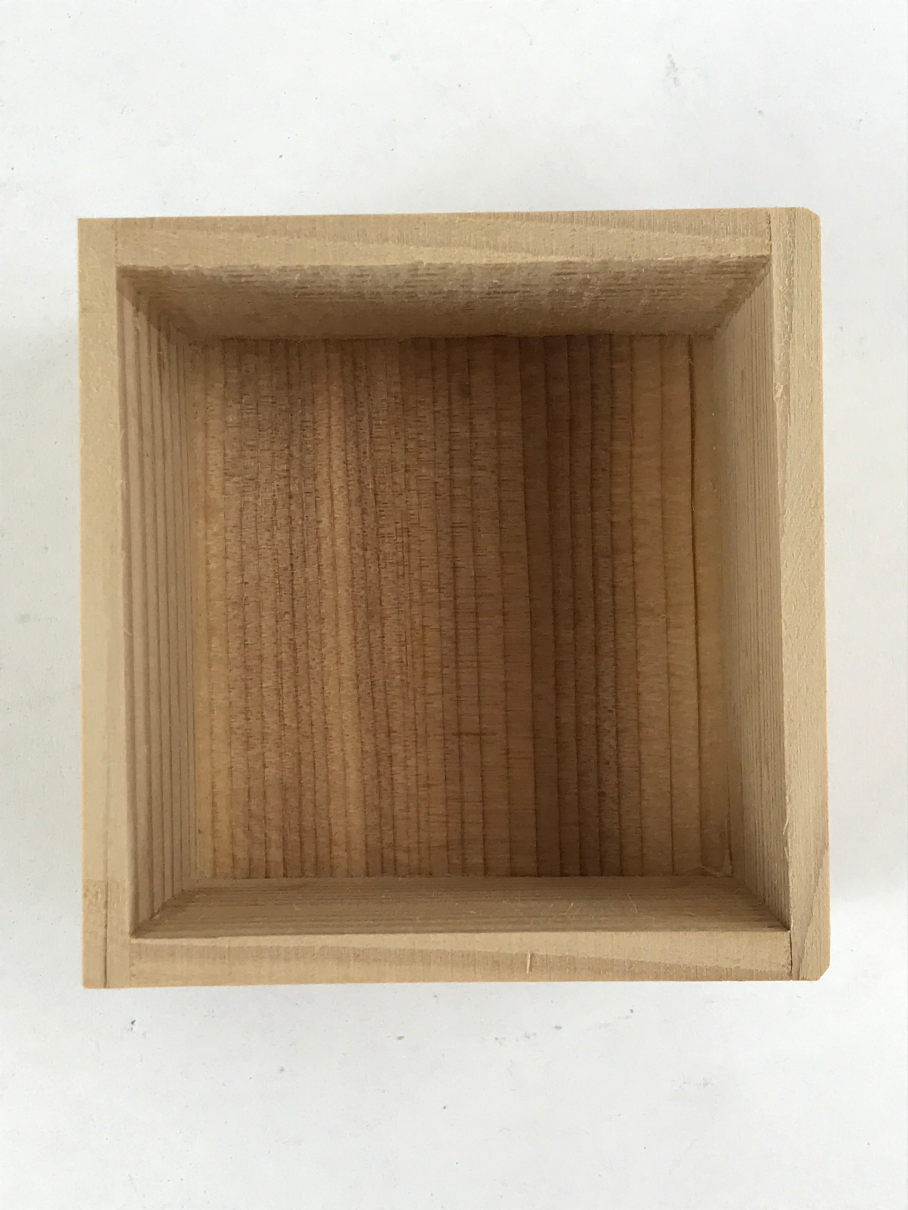 Vintage Japanese Wooden Pottery Storage Box Inside 7x7x5cm Small Lidded X5