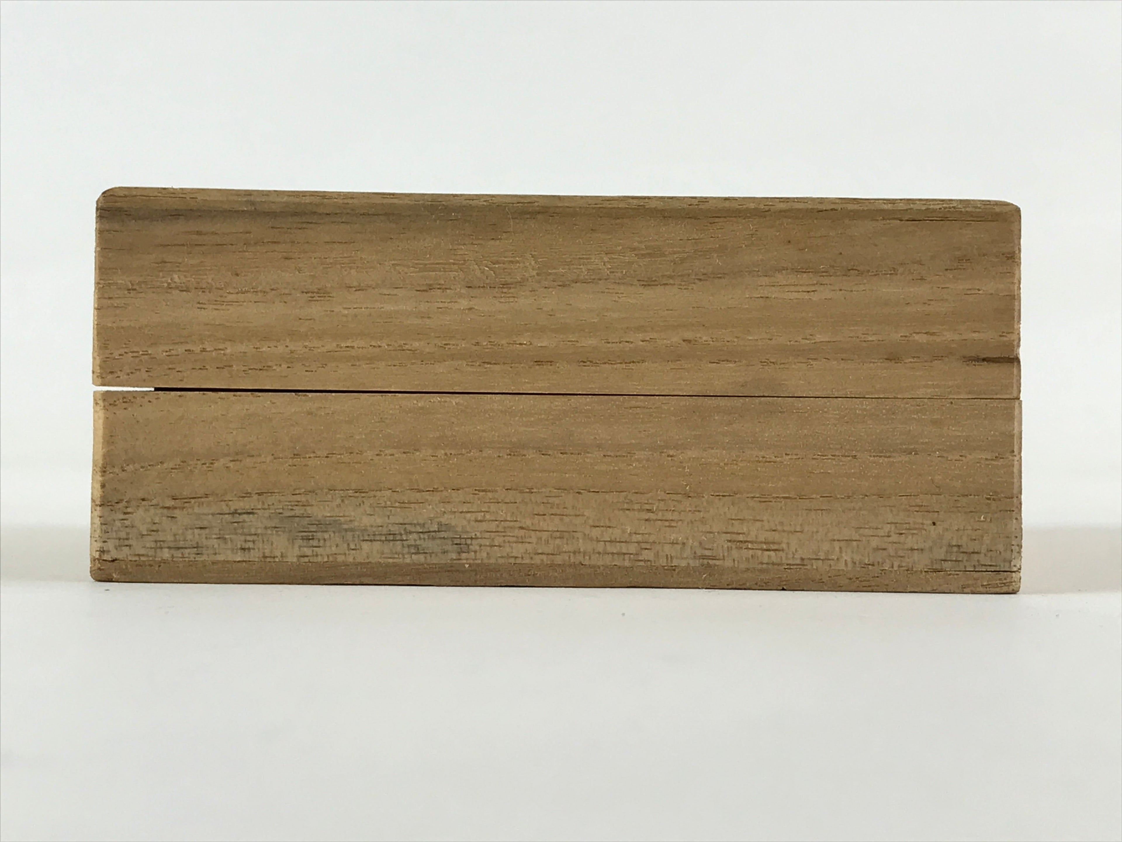 Vintage Japanese Wooden Pottery Storage Box Inside 8x8x2cm Small Lidded X1