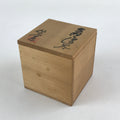 Vintage Japanese Wooden Pottery Storage Box Inside 8x8x8cm Small Lidded WB999