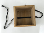 Vintage Japanese Wooden Pottery Storage Box Inside 9.5x9.5x9.8cm Brown X139
