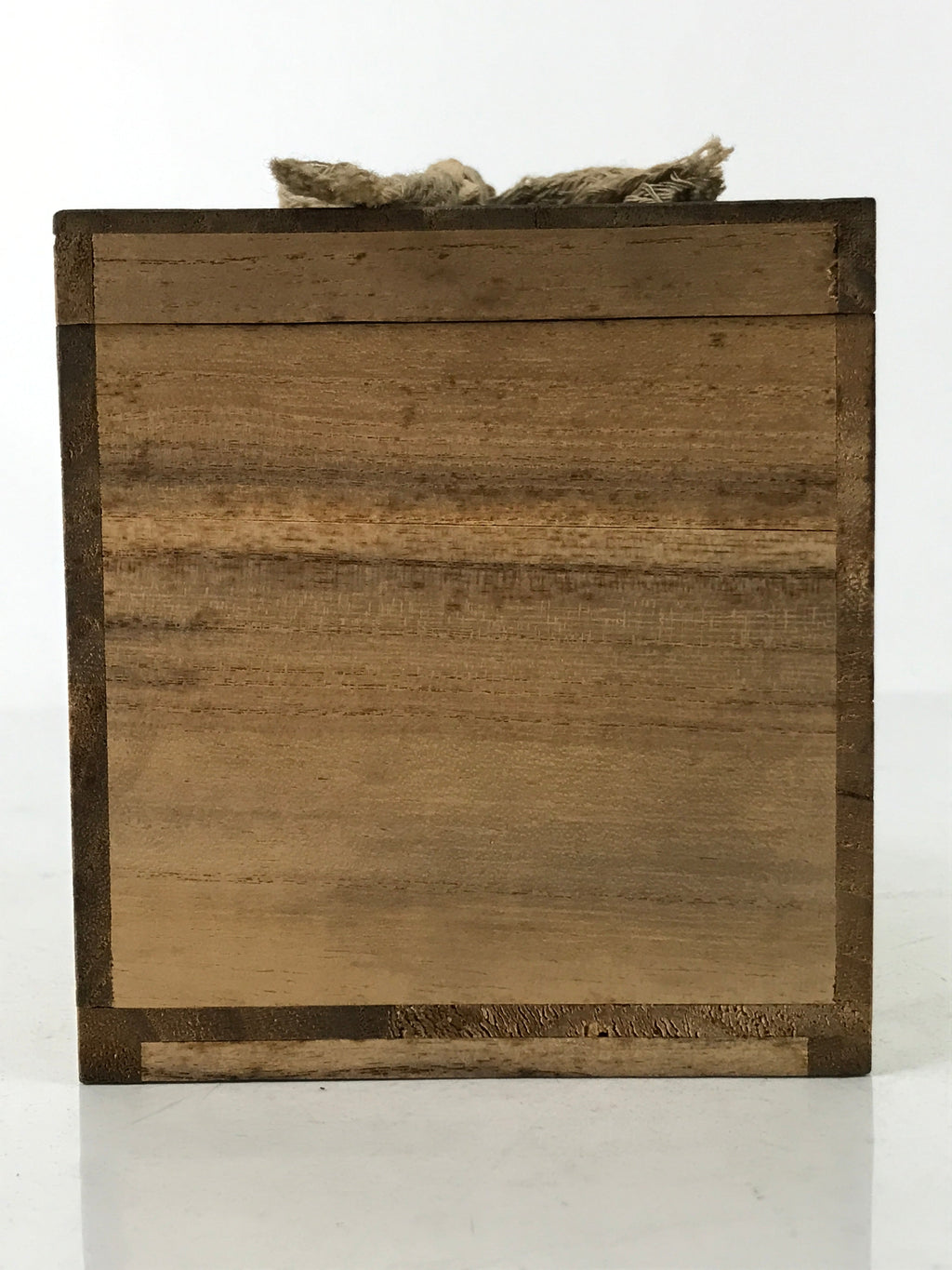 Vintage Japanese Wooden Pottery Storage Box Inside 9.6x9.6x9cm Brown X140