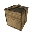 Vintage Japanese Wooden Pottery Storage Box Inside 9.6x9.6x9cm Brown X140