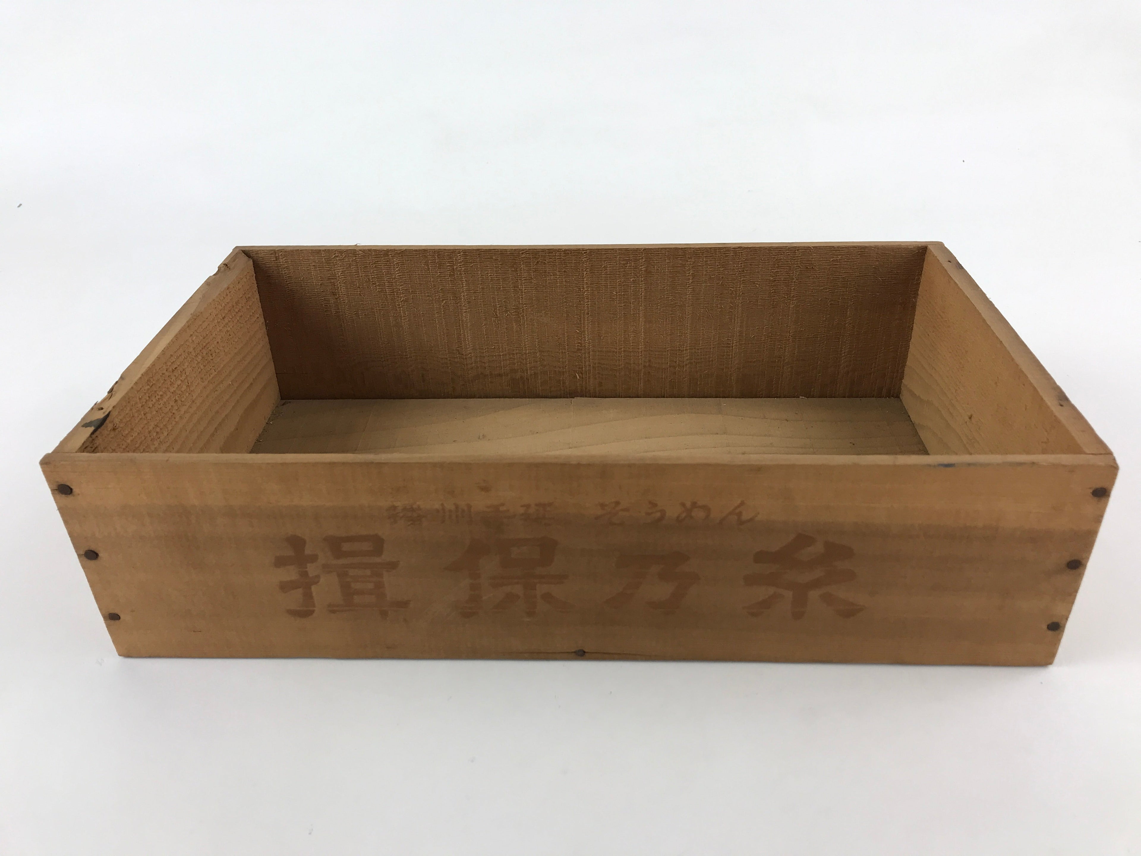 Vintage Japanese Wooden Storage Box Inside 36x19.5x9cm Small Open Crate X40