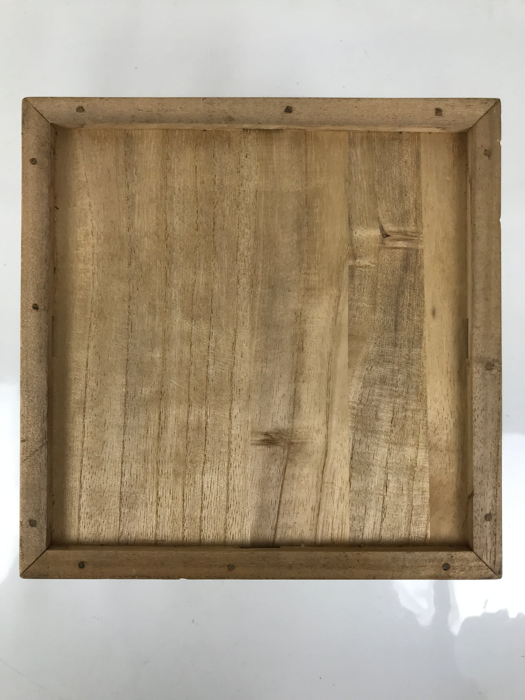 Vtg Japanese Wooden Lidded Pottery Storage Box Cube Inside 22.8x22.8x24.2cm X156