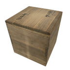 Vtg Japanese Wooden Lidded Pottery Storage Box Cube Inside 22.8x22.8x24.2cm X156