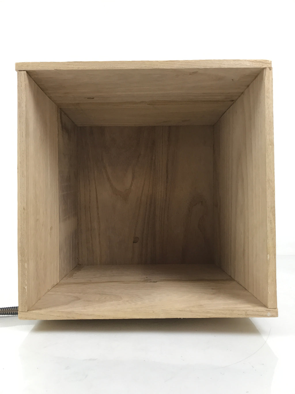 Vtg Japanese Wooden Lidded Pottery Storage Box Cube Inside 29.7x29.7x29.5cm X157