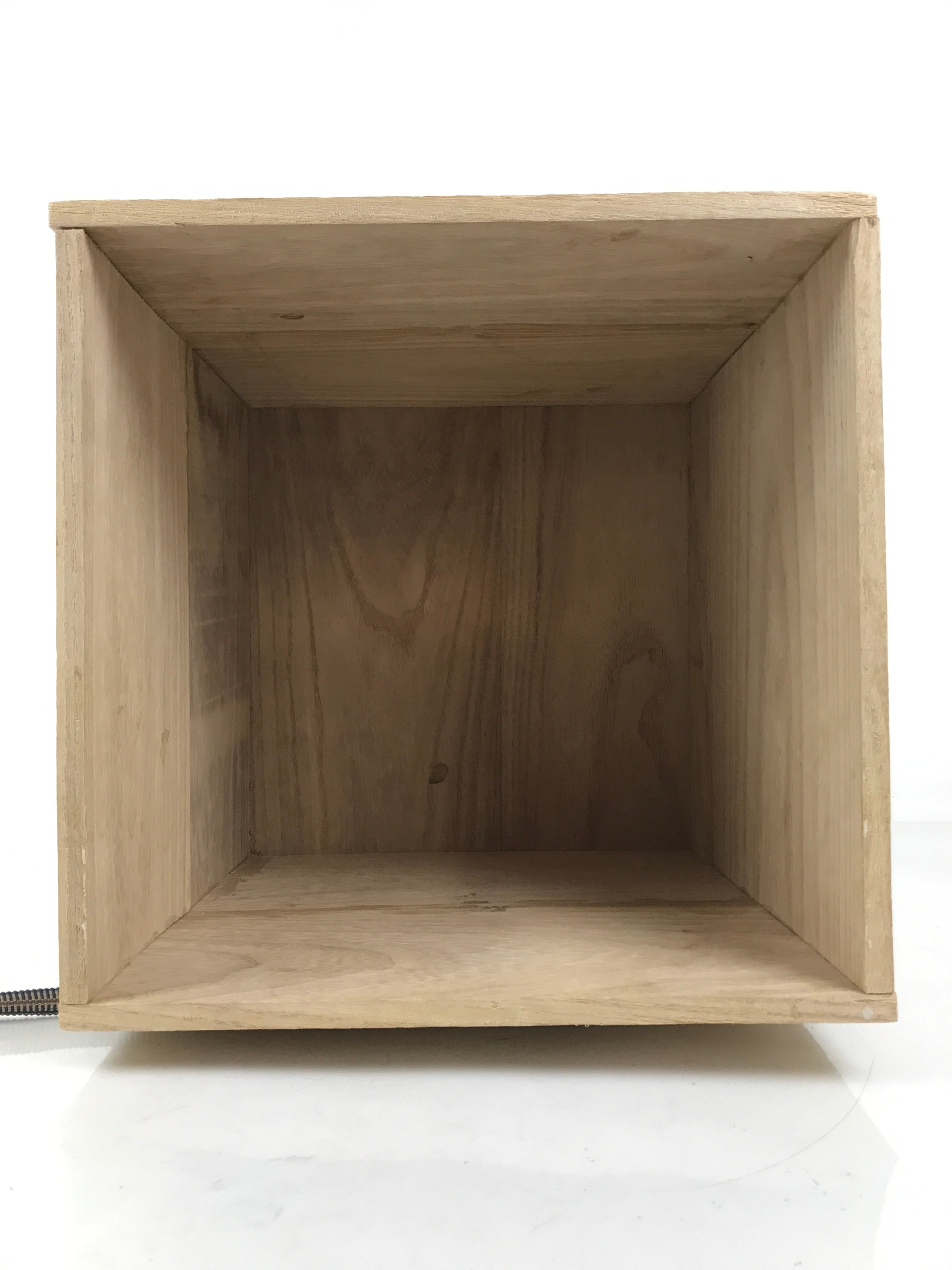 Vtg Japanese Wooden Lidded Pottery Storage Box Cube Inside 29.7x29.7x29.5cm X157
