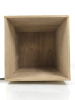 Vtg Japanese Wooden Lidded Pottery Storage Box Cube Inside 29.7x29.7x29.5cm X157