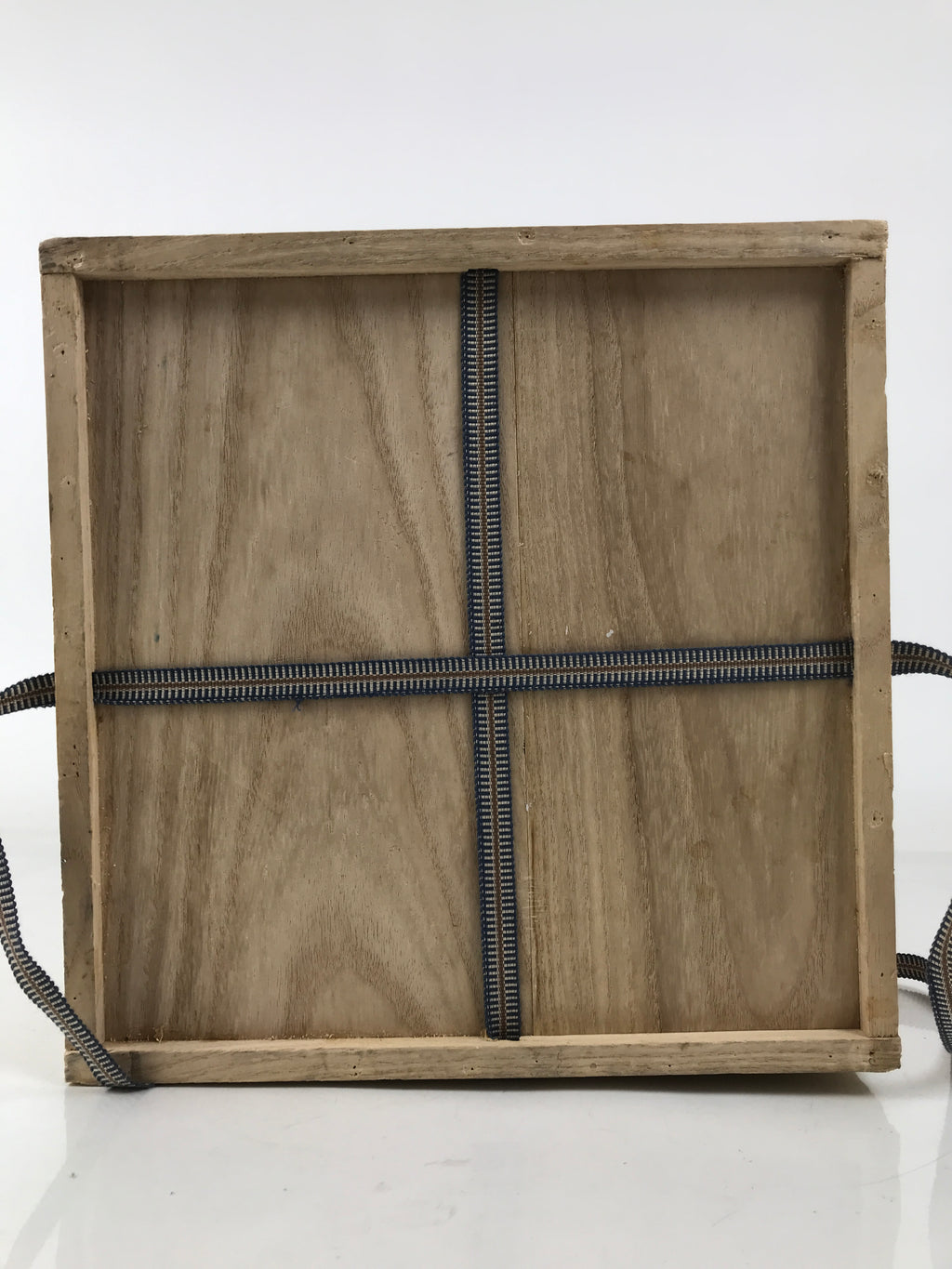 Vtg Japanese Wooden Lidded Pottery Storage Box Cube Inside 29.7x29.7x29.5cm X157