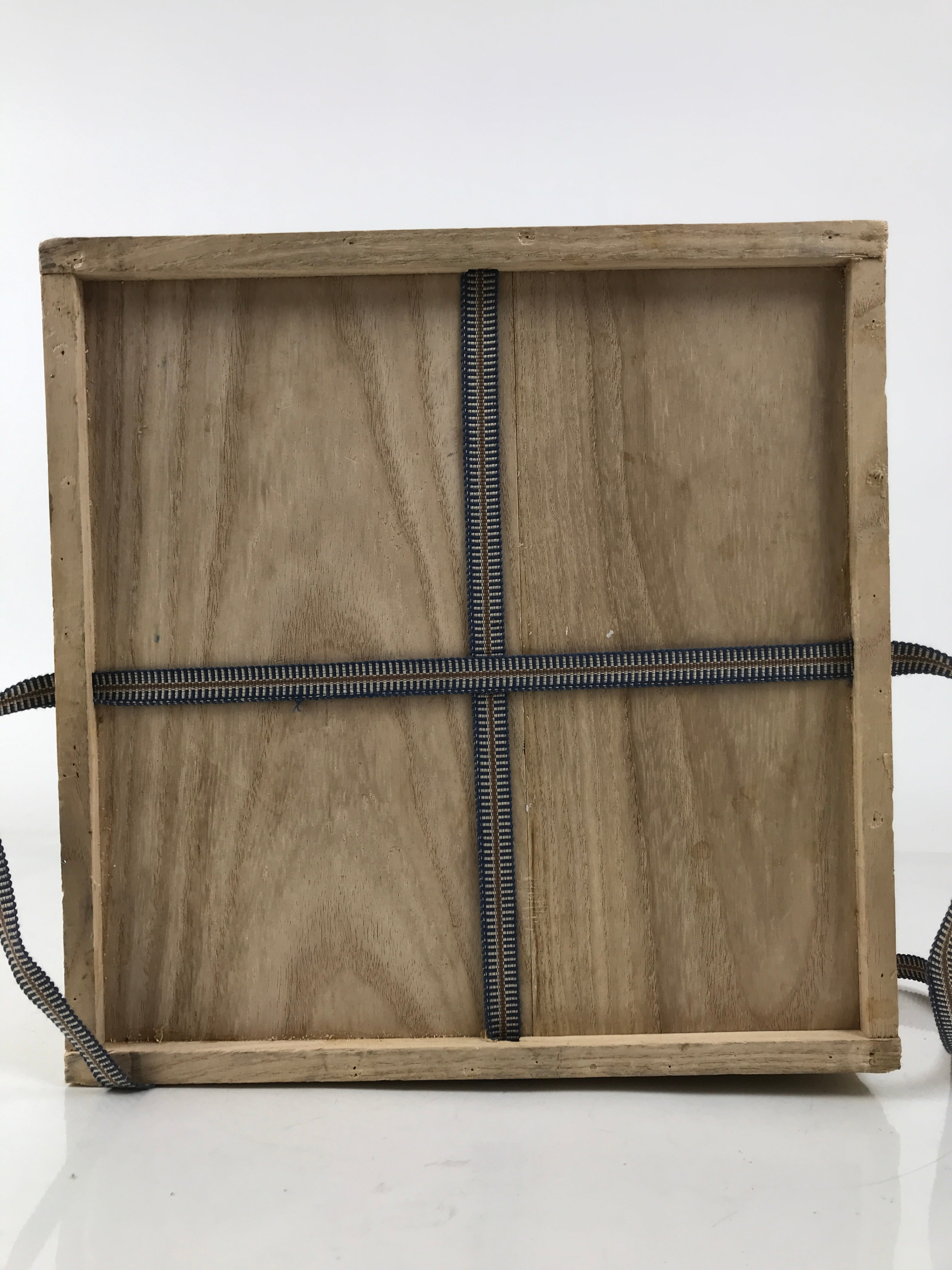 Vtg Japanese Wooden Lidded Pottery Storage Box Cube Inside 29.7x29.7x29.5cm X157