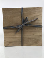 Vtg Japanese Wooden Lidded Pottery Storage Box Cube Inside 29.7x29.7x29.5cm X157