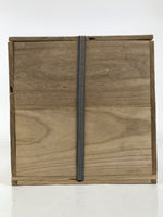 Vtg Japanese Wooden Lidded Pottery Storage Box Cube Inside 29.7x29.7x29.5cm X157