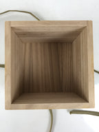 Vtg Japanese Wooden Lidded Pottery Storage Box Inside 11x10.9x10.2cm Brown X163