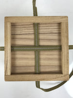 Vtg Japanese Wooden Lidded Pottery Storage Box Inside 11x10.9x10.2cm Brown X163