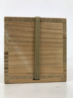 Vtg Japanese Wooden Lidded Pottery Storage Box Inside 11x10.9x10.2cm Brown X163