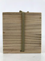 Vtg Japanese Wooden Lidded Pottery Storage Box Inside 11x10.9x10.2cm Brown X163
