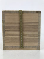 Vtg Japanese Wooden Lidded Pottery Storage Box Inside 11x10.9x10.2cm Brown X163