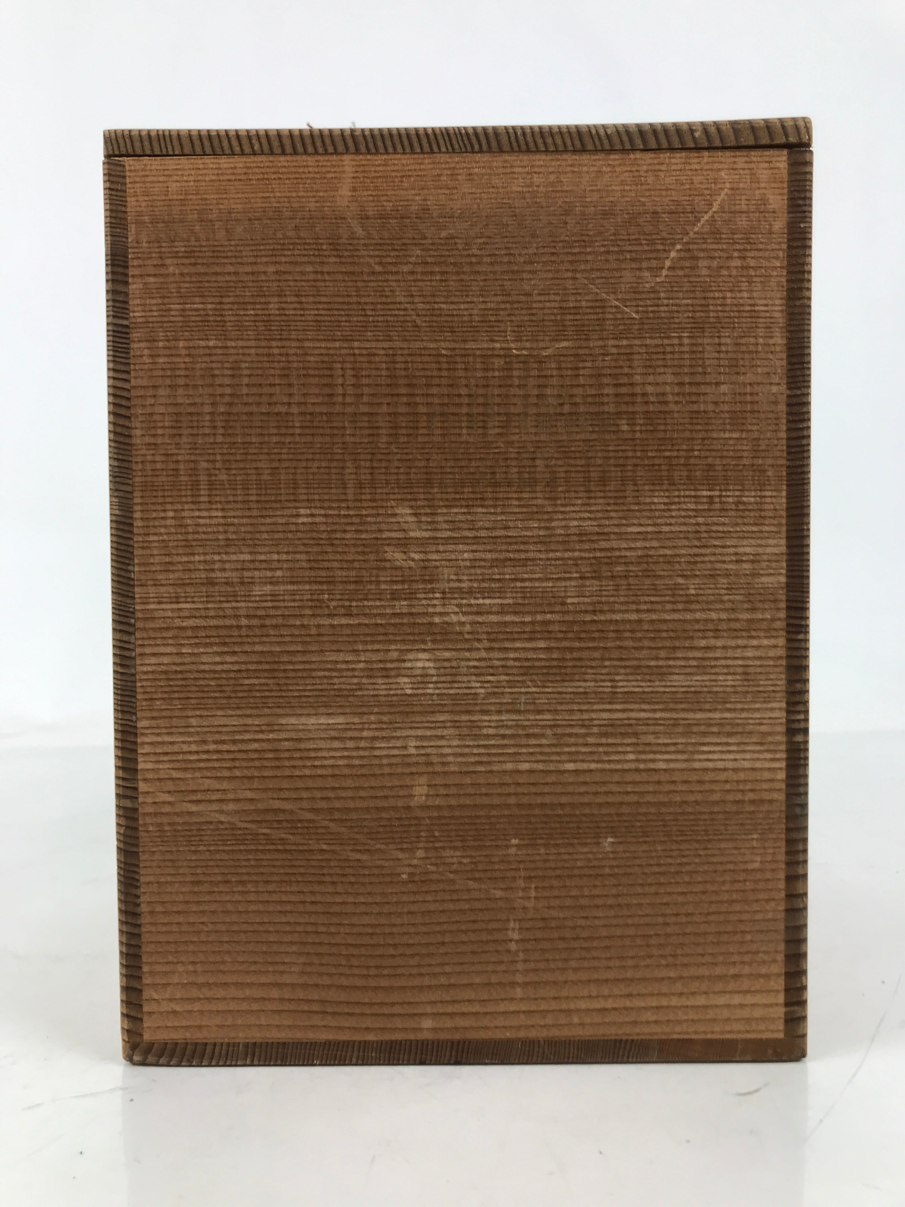 Vtg Japanese Wooden Lidded Pottery Storage Box Inside 15x14.9x20.6cm Brown X159